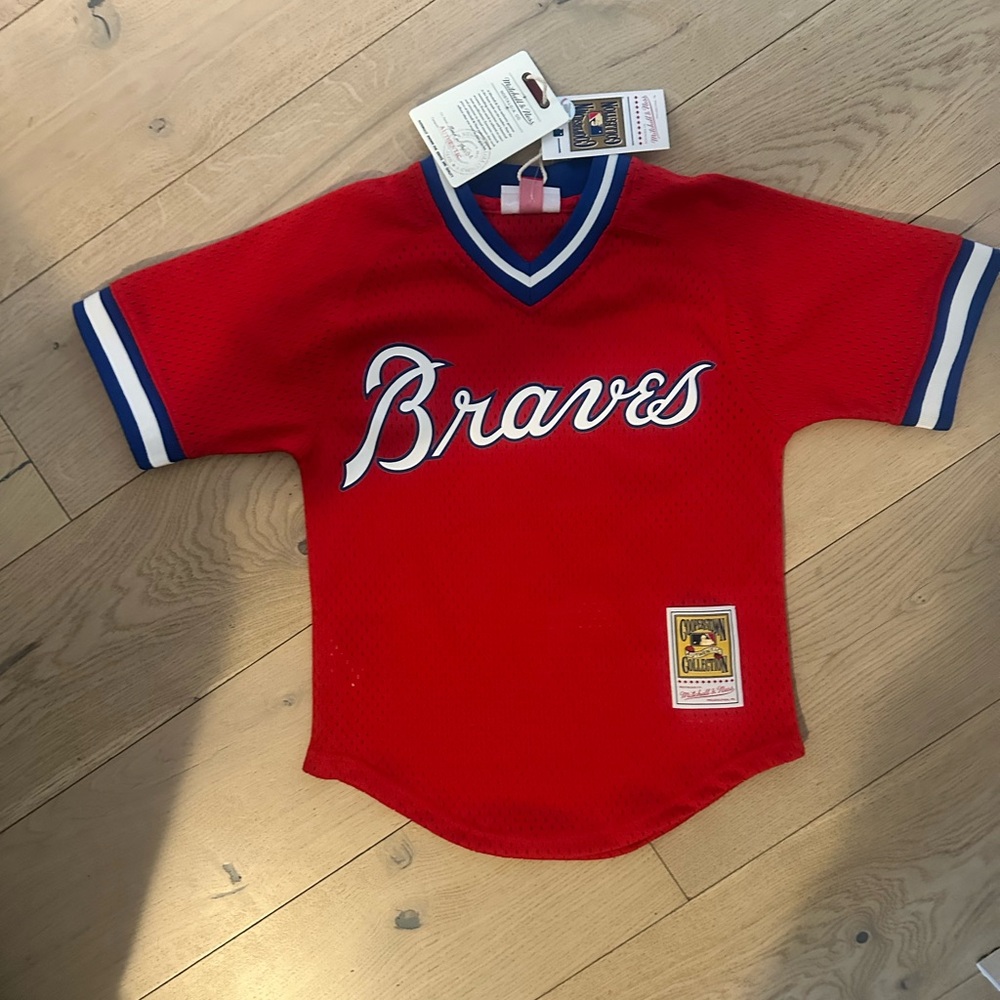 Mitchell & Ness Kids Red Braves Jersey